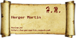 Herger Martin névjegykártya